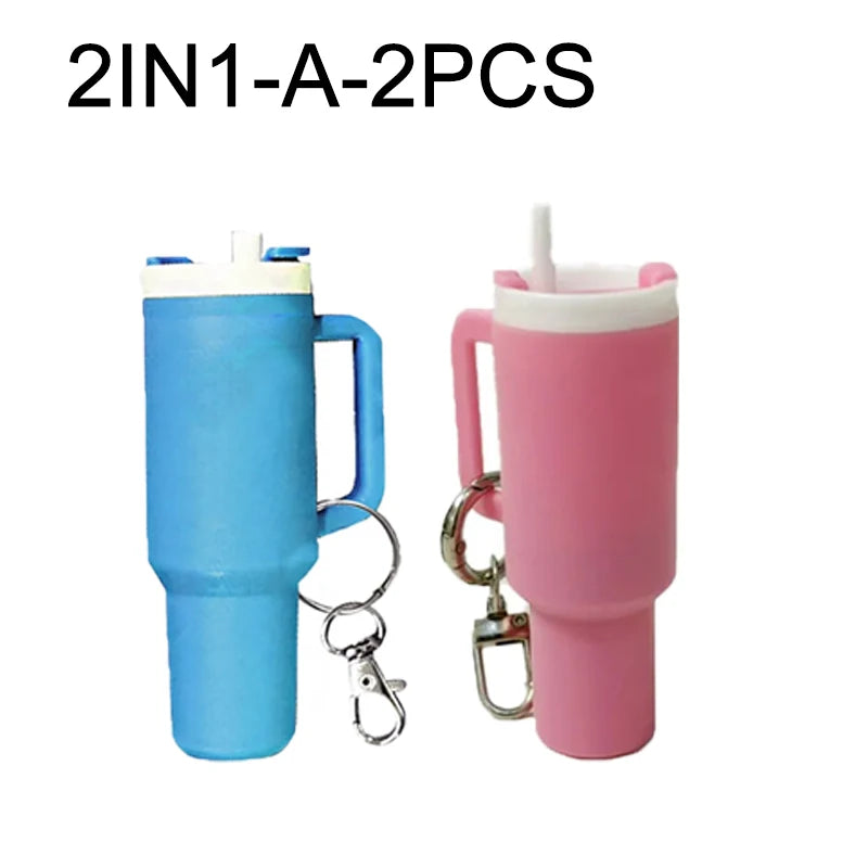 Colorful Mug Keychain Miniature Tumbler Cup Replica Keychain Chapstick Holder Charm Bar Stash Tumbler Mini Cup Keychain