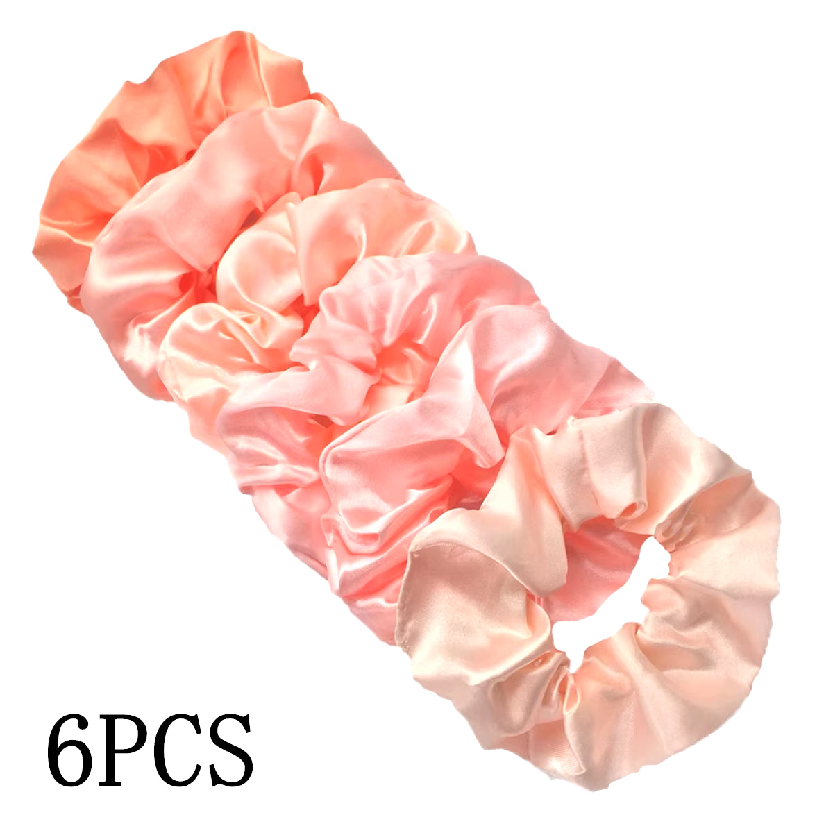 25/10//6Pcs Satin Scrunchies Girls Elastic Hair Band Ponytail Holder Ties Rubber Bands Fashion Women Accessories Solid Scrunchy