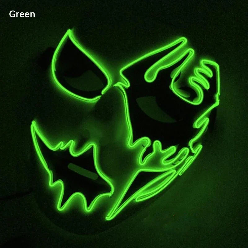 Halloween Scary Cosplay Masquerade Dancing Party Luminous Mask LED Light Ghost Mask EL Mask Tokyo Ghoul Mask