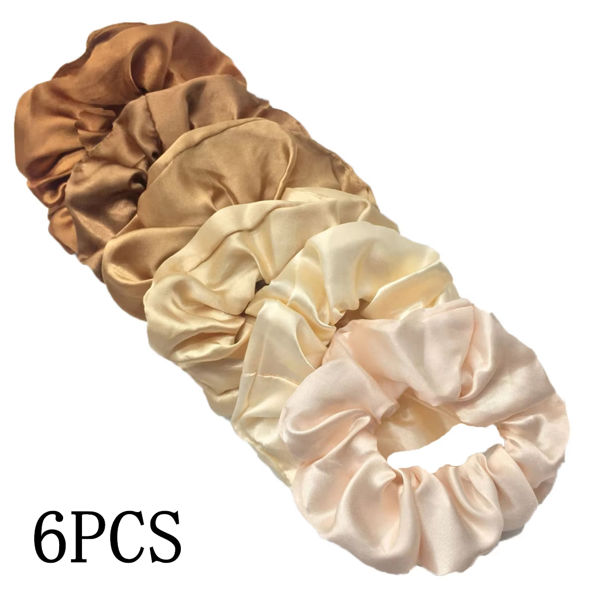 25/10//6Pcs Satin Scrunchies Girls Elastic Hair Band Ponytail Holder Ties Rubber Bands Fashion Women Accessories Solid Scrunchy