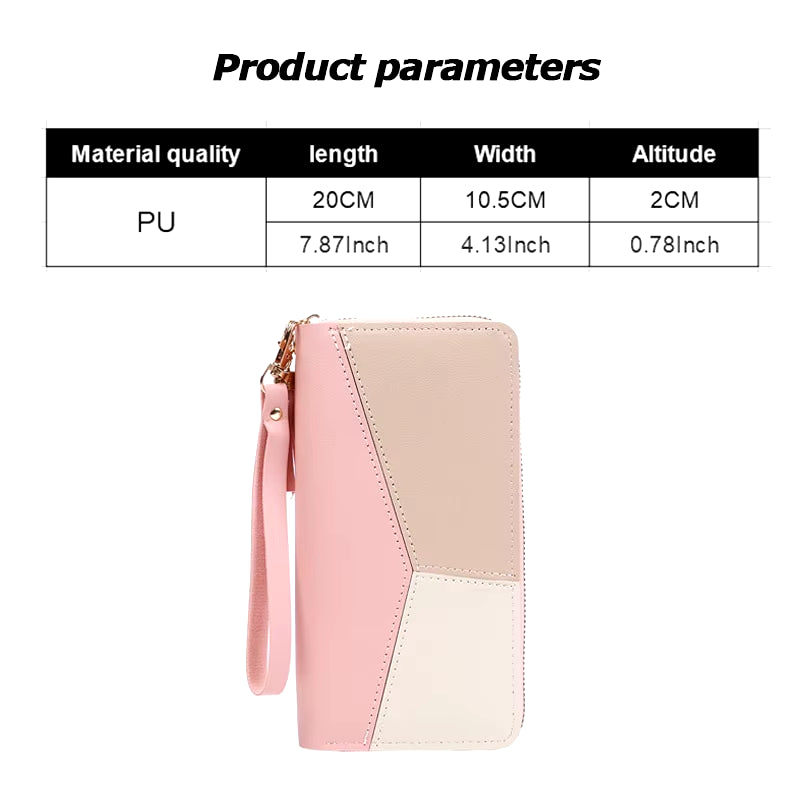 Fashion Zipper Wallets Womens Long Purses Handbags Coin Purse Cards Holder PU Leather Billfold Wallet