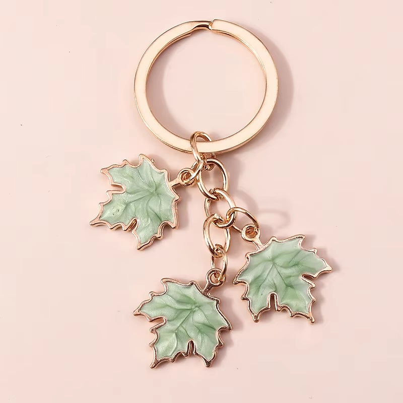 Aihua 40 Colors Cute Plant Keychain Enamel Sakura Flower Keyring for Women Girl Handbag Pendant Car Key Holder DIY Jewelry Gifts