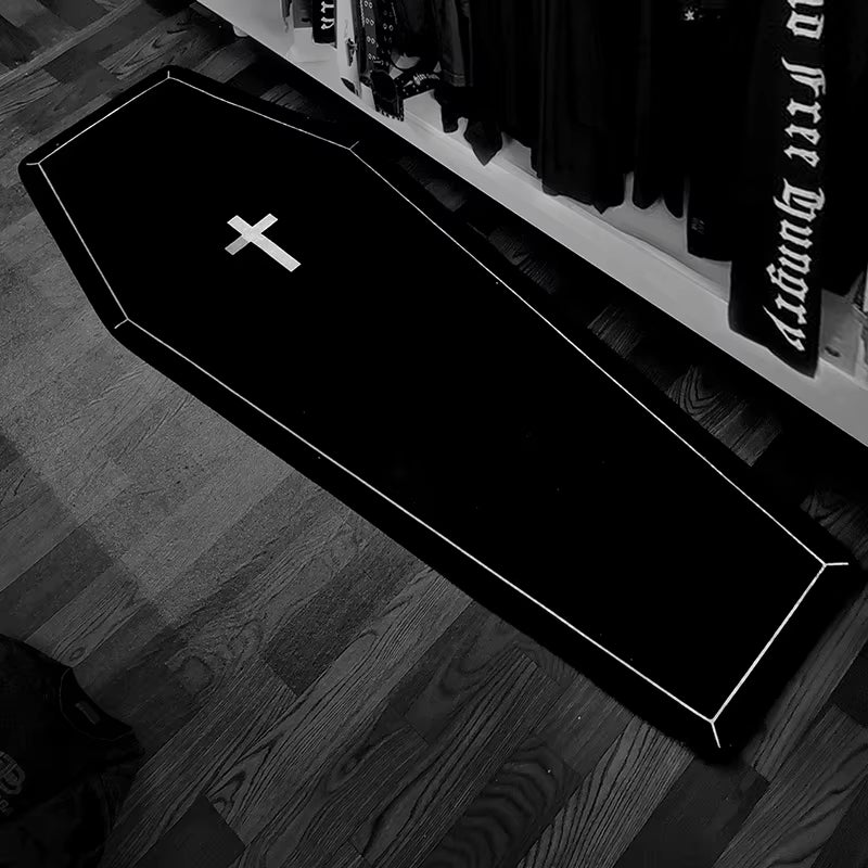 Gothic Style Rugs for Bedroom Bloody Mary Coffin Rug Halloween Living Room Decoration Atmosphere Carpet Thick Non-Slip Door Mat