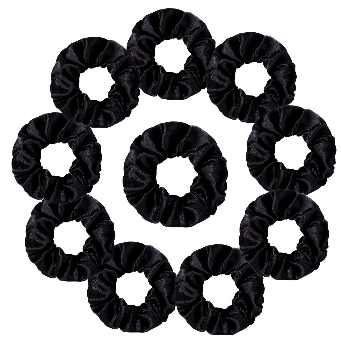 25/10//6Pcs Satin Scrunchies Girls Elastic Hair Band Ponytail Holder Ties Rubber Bands Fashion Women Accessories Solid Scrunchy