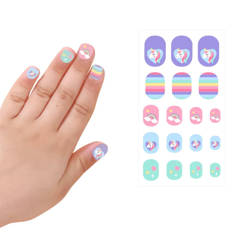 New Children Nail Stickers Cartoon DIY Nail Decorative Sticker Girls Cute Nails Temporary Stickers Kids Nails Art Stickers