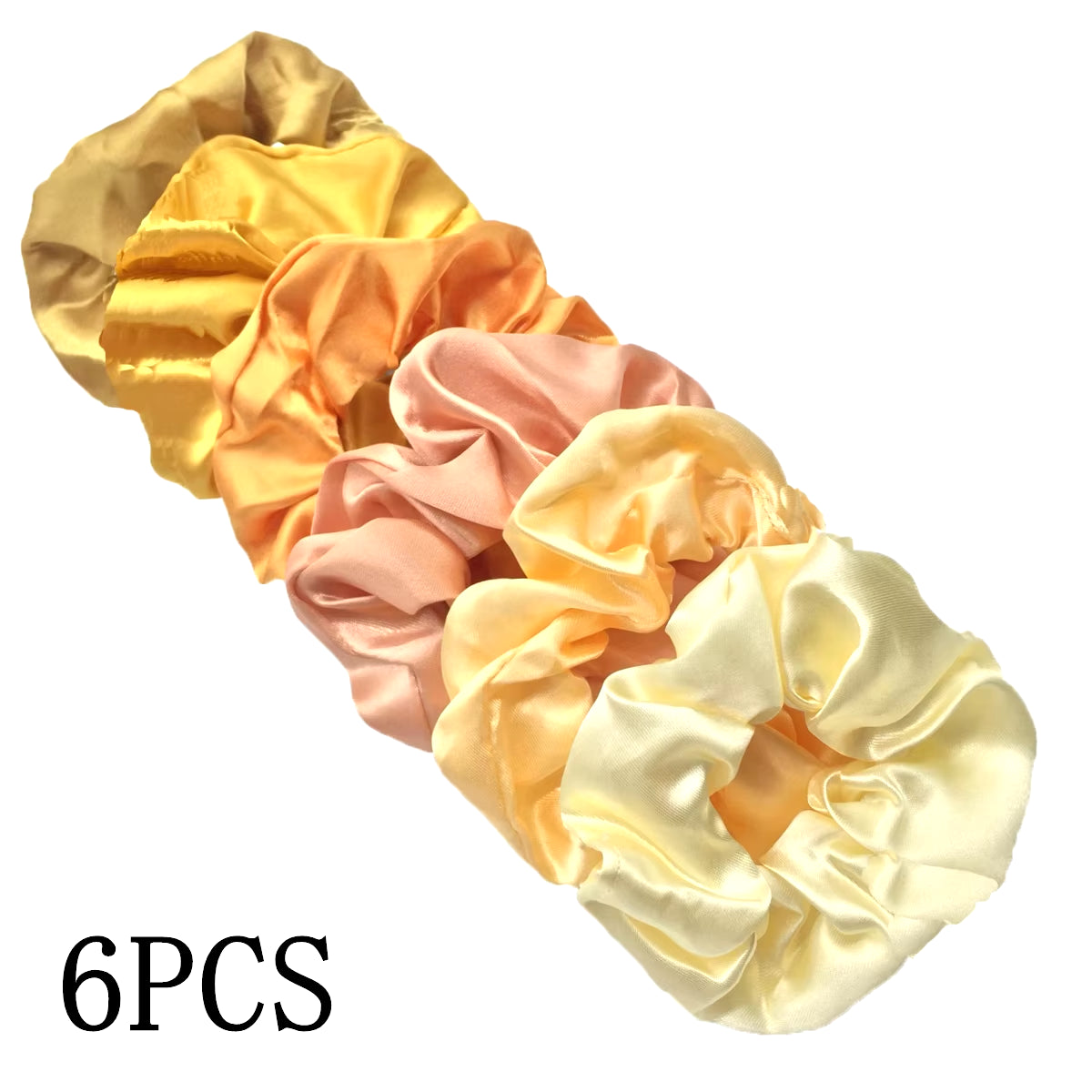 25/10//6Pcs Satin Scrunchies Girls Elastic Hair Band Ponytail Holder Ties Rubber Bands Fashion Women Accessories Solid Scrunchy