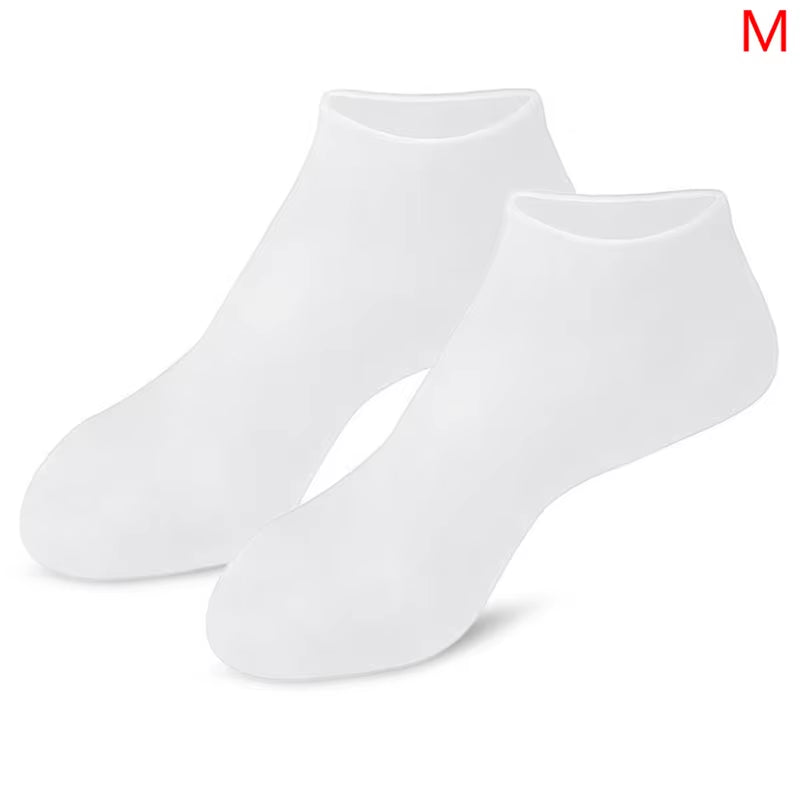 "Revitalize and Pamper Your Feet with Our Silicone Moisturizing Gel Heel Socks - Say Goodbye to Cracked Foot Skin and Cracking with This Spa-Like Feet Care Solution!"