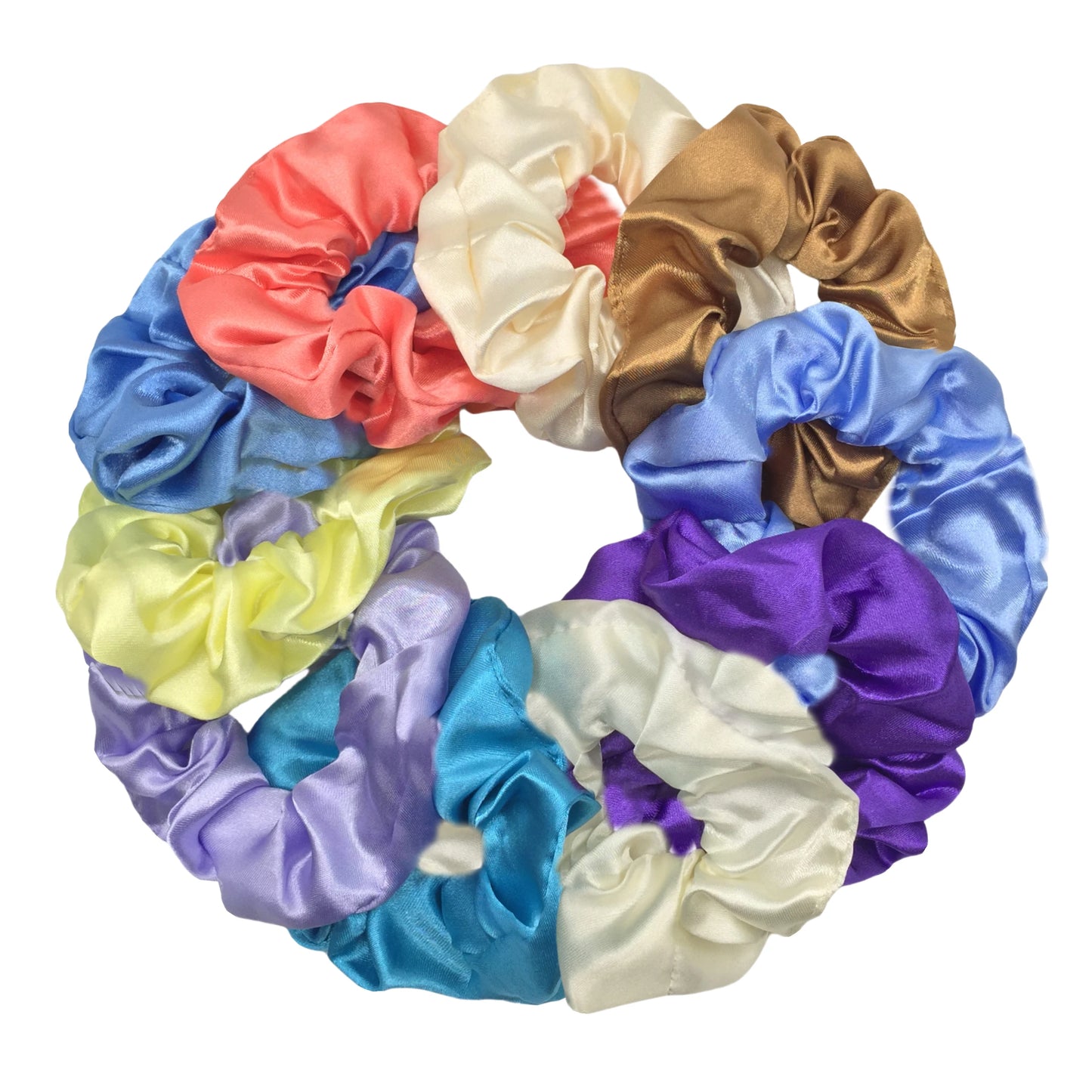 25/10//6Pcs Satin Scrunchies Girls Elastic Hair Band Ponytail Holder Ties Rubber Bands Fashion Women Accessories Solid Scrunchy