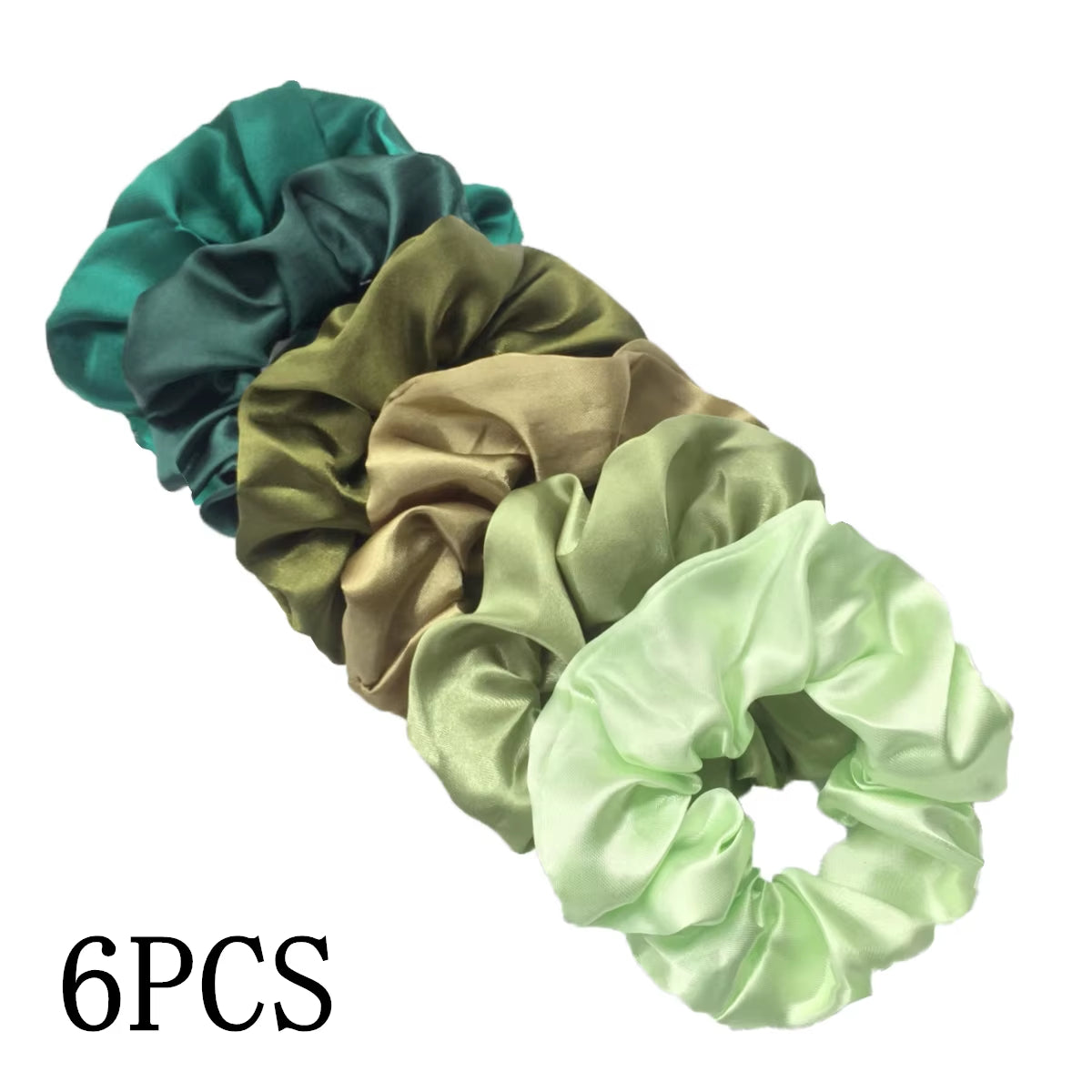 25/10//6Pcs Satin Scrunchies Girls Elastic Hair Band Ponytail Holder Ties Rubber Bands Fashion Women Accessories Solid Scrunchy