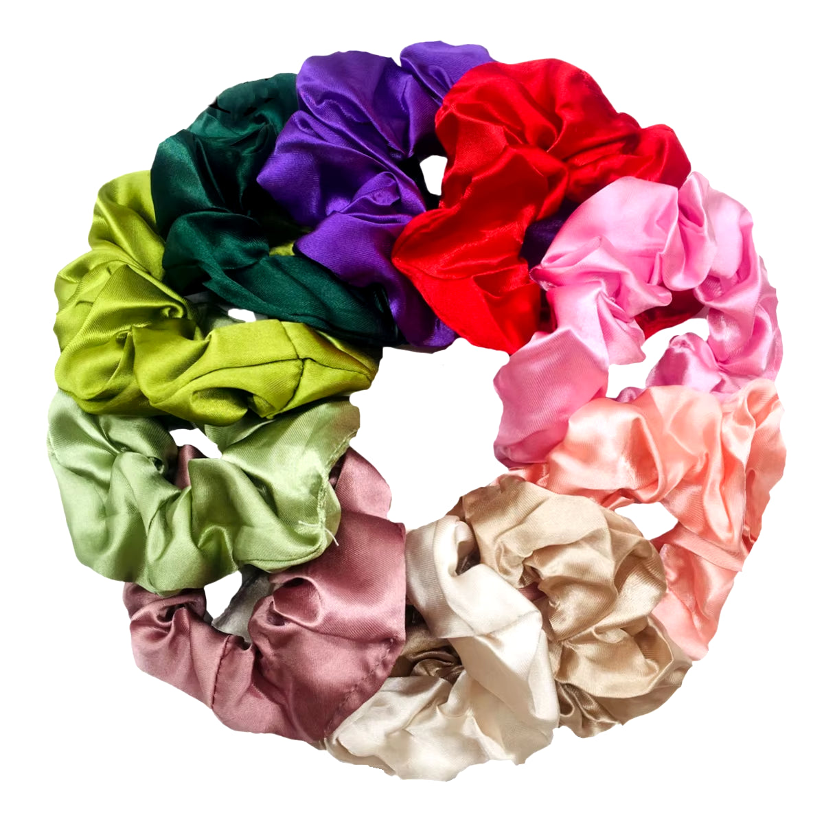 25/10//6Pcs Satin Scrunchies Girls Elastic Hair Band Ponytail Holder Ties Rubber Bands Fashion Women Accessories Solid Scrunchy