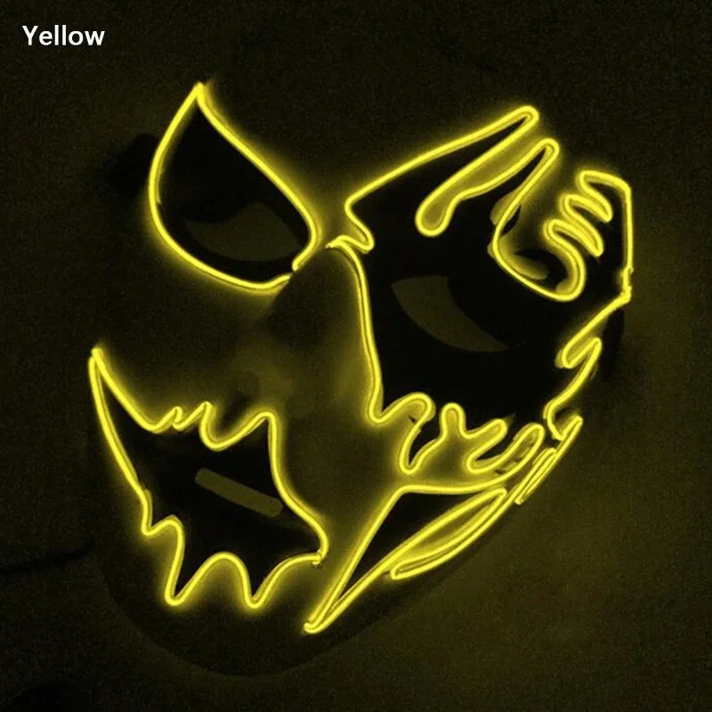 Halloween Scary Cosplay Masquerade Dancing Party Luminous Mask LED Light Ghost Mask EL Mask Tokyo Ghoul Mask