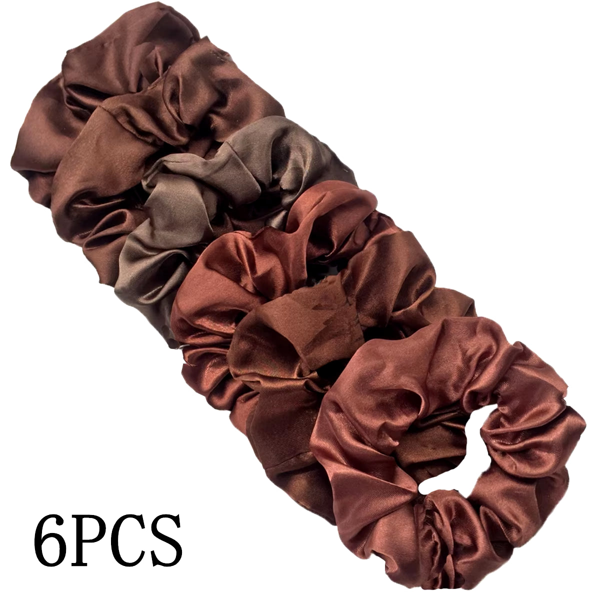 25/10//6Pcs Satin Scrunchies Girls Elastic Hair Band Ponytail Holder Ties Rubber Bands Fashion Women Accessories Solid Scrunchy